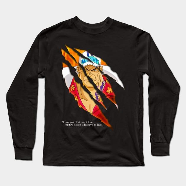 Sakazuki Akainu Long Sleeve T-Shirt by AlexKramer